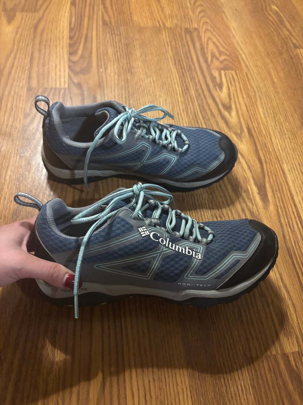 Columbia Omni-Tech Women’s Blue Outdoors Trail Hiking Athletic Shoes/Sneakers